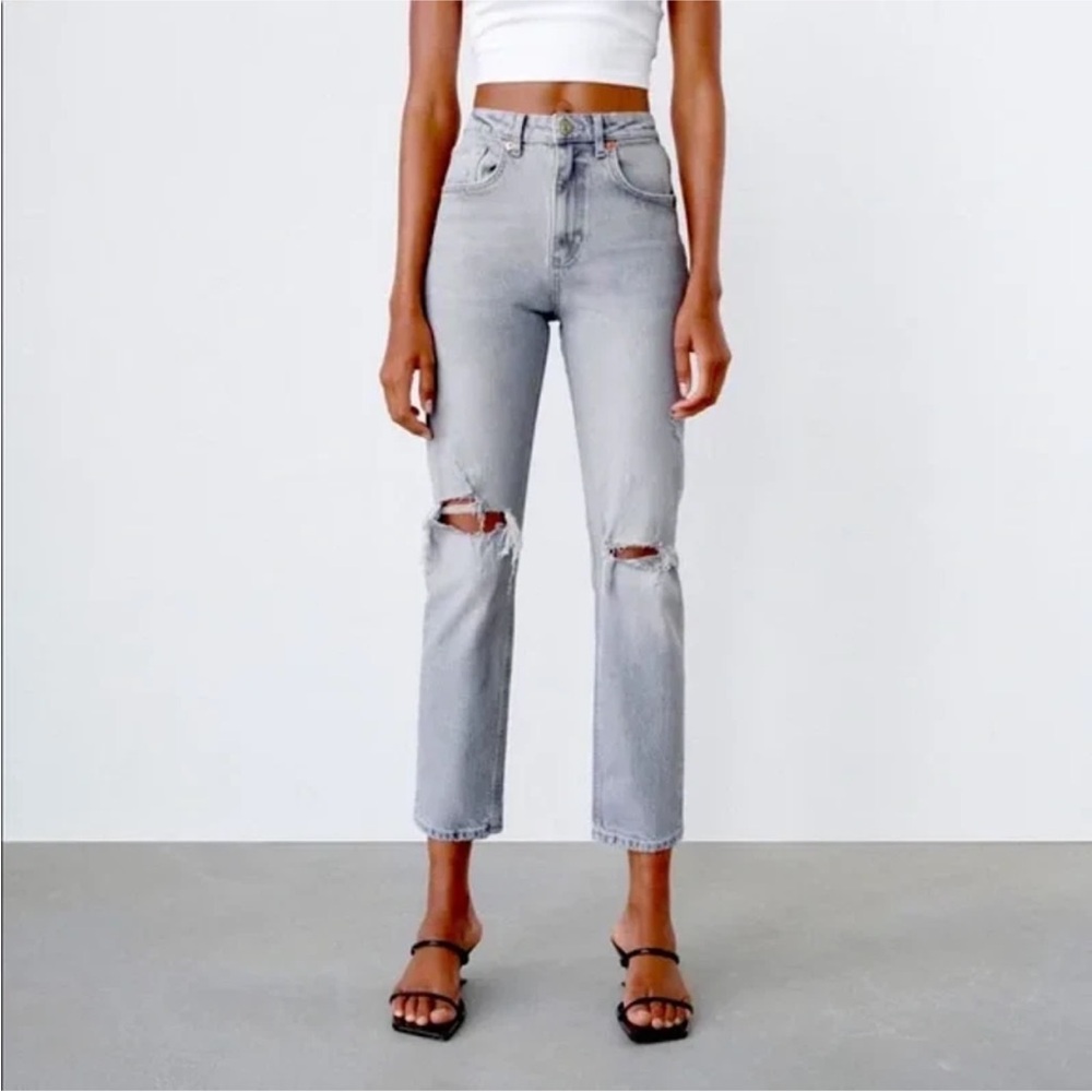 Gray Distressed Jeans